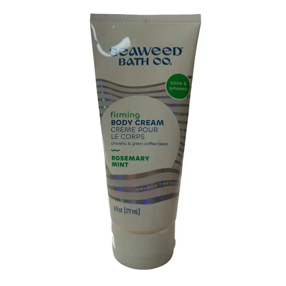 New Seaweed Bath Co. Firming Body Cream Chlorella Green Coffee Rosemary Mint 6oz